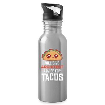 Conseils pour un architecte taco : dire - Gourde avec paille intégrée - argent clair - Droite