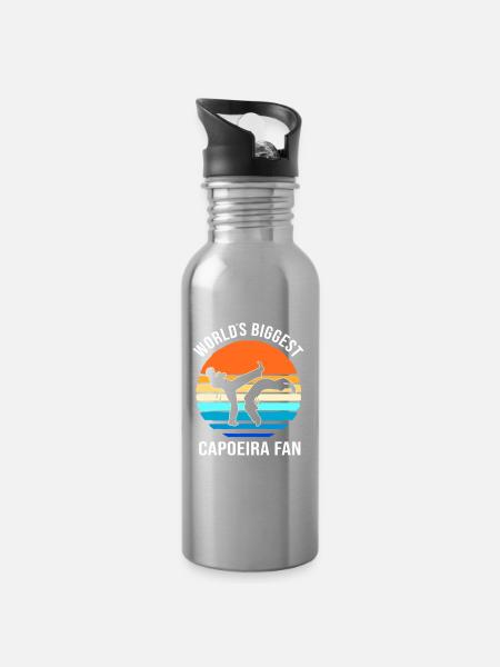 Capoeira - Trinkflasche mit integriertem Trinkhalm - Lightsilver