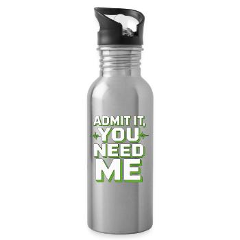 ER Nurse Admit It You Need Me Healthcare Worker - Water bottle with straw - silver - Right