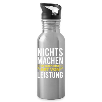 Doing nothing is also an achievement - Water bottle with straw - silver - Right