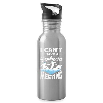 Snowboarden Snowboardtreffen Sessellift - Trinkflasche mit integriertem Trinkhalm - Lightsilver - Rechts