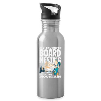 Snowboarden Snowboardtreffen Sessellift - Trinkflasche mit integriertem Trinkhalm - Lightsilver - Rechts