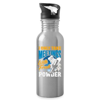 Snowboarden Snowboardtreffen Sessellift - Trinkflasche mit integriertem Trinkhalm - Lightsilver - Rechts