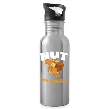 NUT MY PROBLEM Eichhörnchen - Trinkflasche mit integriertem Trinkhalm - Lightsilver - Rechts