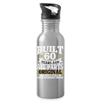 Built 60 Jahre – Alle Teile Original - Trinkflasche mit integriertem Trinkhalm - Lightsilver - Rechts