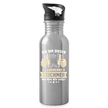 Illustrator Sayings - Water bottle with straw - silver - Right