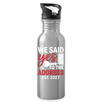 We Said Yes to The Address 2027 - Trinkflasche mit integriertem Trinkhalm - Lightsilver - Rechts