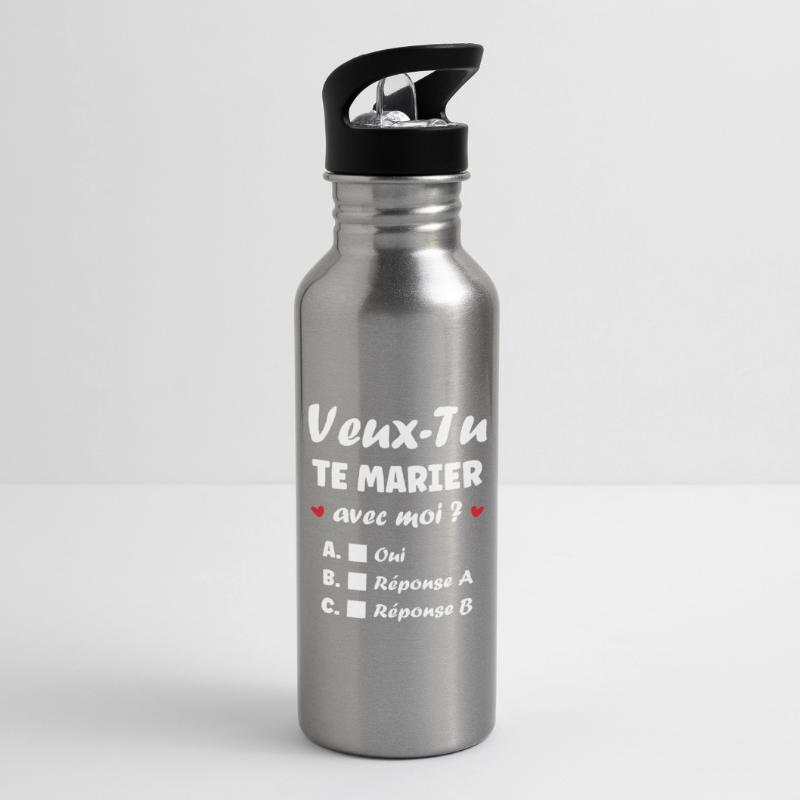 Interactive Wedding Proposal Water bottle with straw