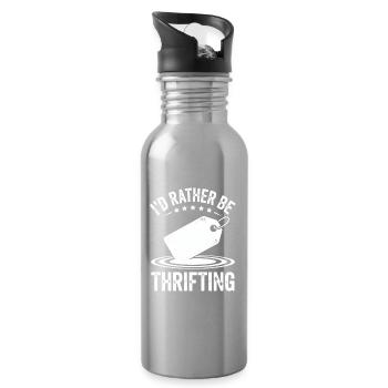 Devise des passionnés de friperie Devise Tee - Gourde avec paille intégrée - argent clair - Droite