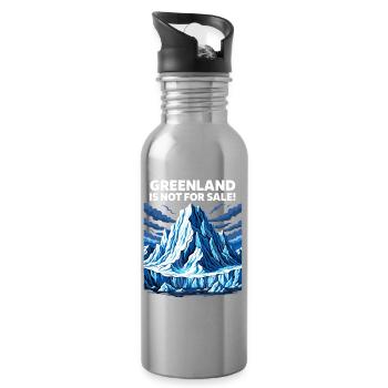 Le Groenland n’est pas à vendre - Gourde avec paille intégrée - argent clair - Droite