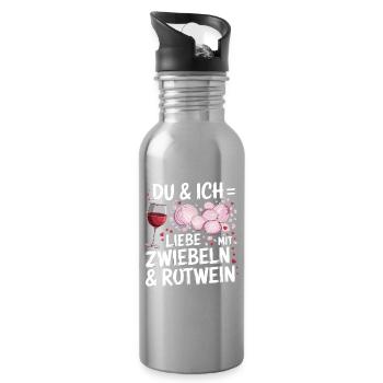 You and I love with onions and red wine for - Water bottle with straw - silver - Right