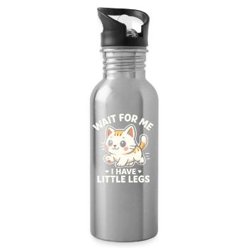 Chat qui dit un mème d’humour Idée de cadeau drôle - Gourde avec paille intégrée - argent clair - Droite