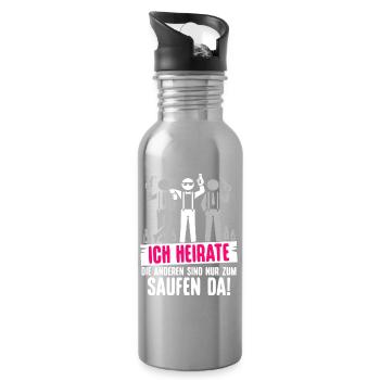T-shirt du marié Enterrement de vie de garçon Garçons Enterrement de vie de garçon - Gourde avec paille intégrée - argent clair - Droite