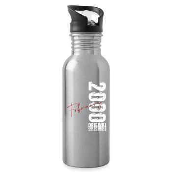 26e anniversaire février 2000 Millésime original - Gourde avec paille intégrée - argent clair - Droite