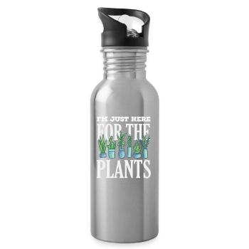 Les amateurs de plantes sont uniquement ici pour les plantes - Gourde avec paille intégrée - argent clair - Droite
