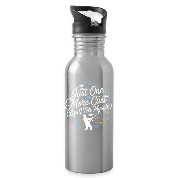 Just One More Cast Lies I Tell Myself Angler - Water bottle with straw - silver - Right