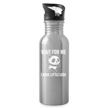 Panda Spruch Humor Meme Lustig Witzig Geschenkidee - Trinkflasche mit integriertem Trinkhalm - Lightsilver - Rechts