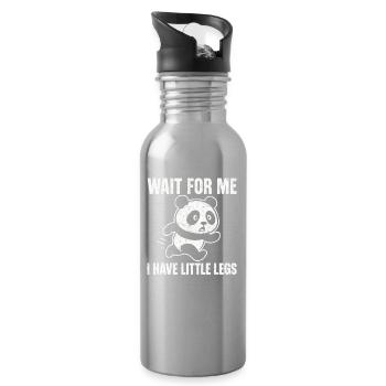 Panda Spruch Humor Meme Lustig Witzig Geschenkidee - Trinkflasche mit integriertem Trinkhalm - Lightsilver - Rechts