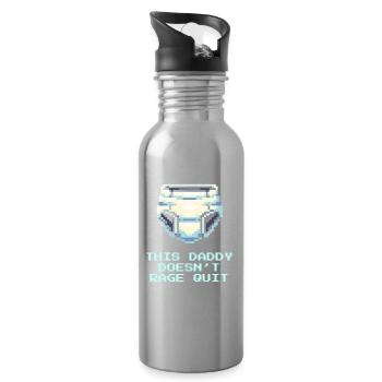 Dieser Daddy ragequittet nicht | Papa - Trinkflasche mit integriertem Trinkhalm - Lightsilver - Rechts