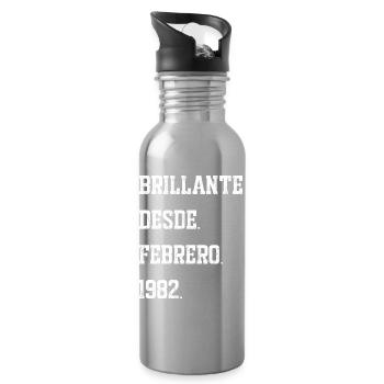Geburtstag: Februar 1982 - Trinkflasche mit integriertem Trinkhalm - Lightsilver - Rechts