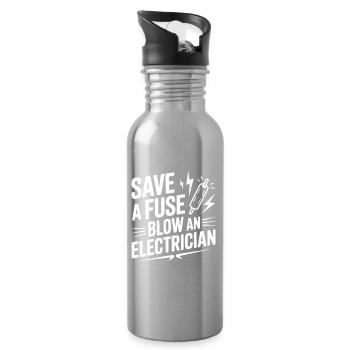Sicherung retten – einen Elektriker durchbrennen - Trinkflasche mit integriertem Trinkhalm - Lightsilver - Rechts