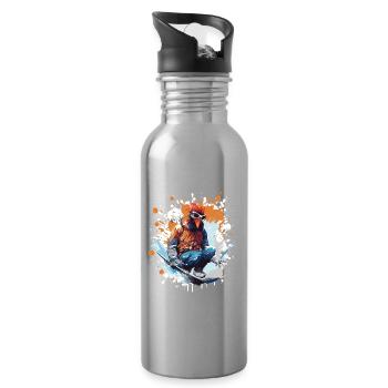 Hahn Snowboard - Trinkflasche mit integriertem Trinkhalm - Lightsilver - Rechts