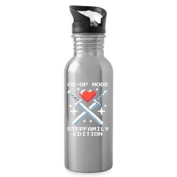 Co-Op-Modus: Stieffamilie-Edition | Patchwork - Trinkflasche mit integriertem Trinkhalm - Lightsilver - Rechts