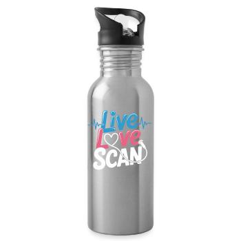 Battement de cœur scan Live Love Scan - Gourde avec paille intégrée - argent clair - Droite