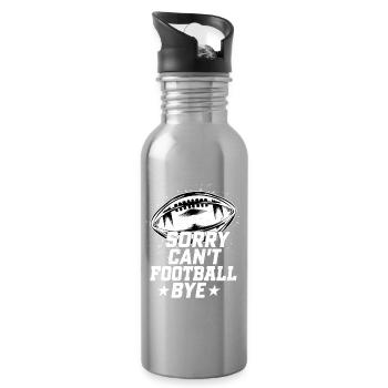 Désolé. Je ne peux pas. Football. Au revoir. Joueur de saison Fan - Gourde avec paille intégrée - argent clair - Droite