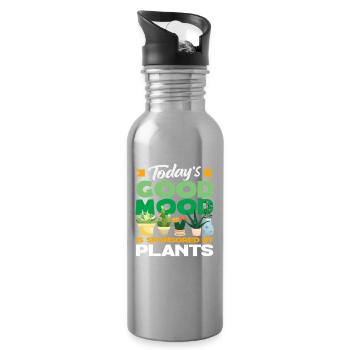 Pflanzenliebhaber Sukkulente - Trinkflasche mit integriertem Trinkhalm - Lightsilver - Rechts