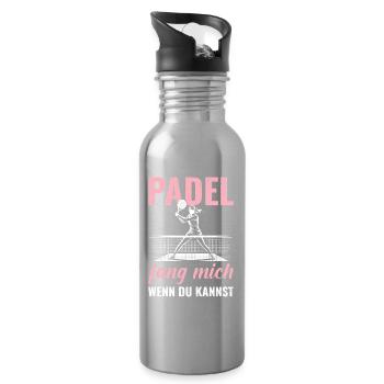 Padel Sports PADEL ATTRAPE-MOI SI TU PEUX Drôle - Gourde avec paille intégrée - argent clair - Droite