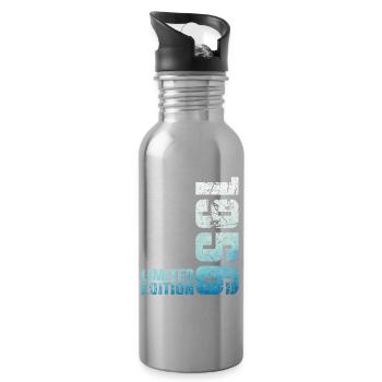 70th Birthday Man Woman 70 Years 1956 Gift - Water bottle with straw - silver - Right