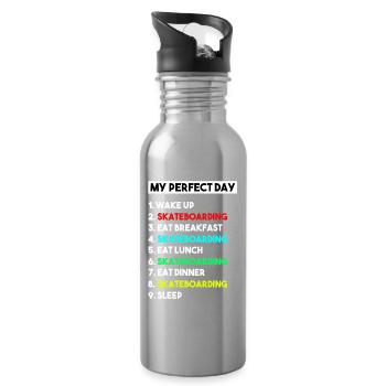 Mein perfektes Skateboard-Routine-Design - Trinkflasche mit integriertem Trinkhalm - Lightsilver - Rechts