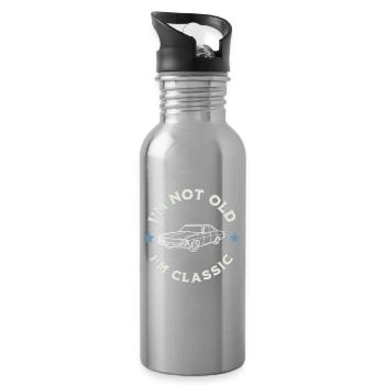 I’m Not Old I’m Classic Oldtimerliebe - Water bottle with straw - silver - Right
