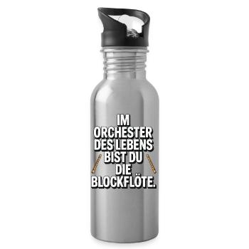 Orchestra of Life Recorder Design - Water bottle with straw - silver - Right