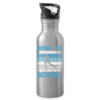 Cadeau de coureur de marathon Born To Running - Gourde avec paille intégrée - argent clair - Droite