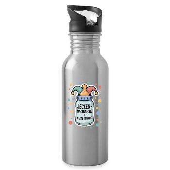Jecken-Nachwuchs In Training Carnival Baby - Water bottle with straw - silver - Right