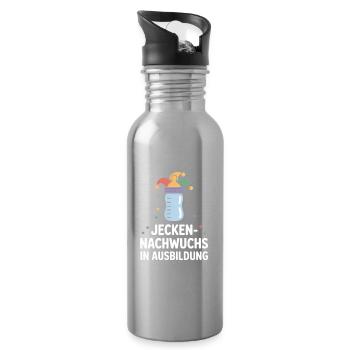 Jecken Nachwuchs In Ausbildung Karneval Baby - Trinkflasche mit integriertem Trinkhalm - Lightsilver - Rechts