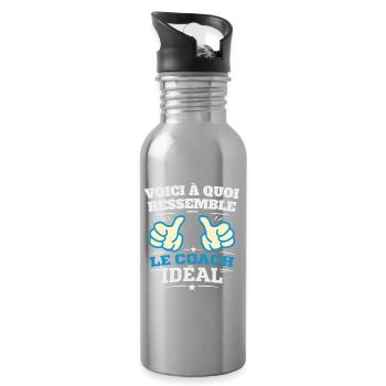 This is what the ideal coach looks like Humor - Water bottle with straw - silver - Right