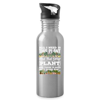 L’amoureux des plantes a besoin de plus de plantes plus drôles - Gourde avec paille intégrée - argent clair - Droite