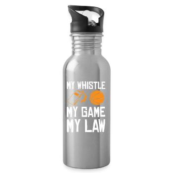 Meine Pfeife Mein Spiel Mein Gesetz - Trinkflasche mit integriertem Trinkhalm - Lightsilver - Rechts