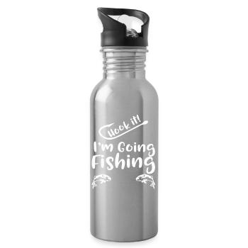 Hook It I'm Going Fishing  - Water bottle with straw - silver - Right
