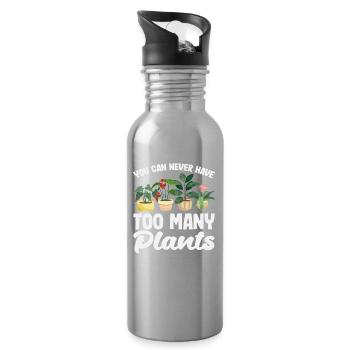 You can never have too many plants - Water bottle with straw - silver - Right