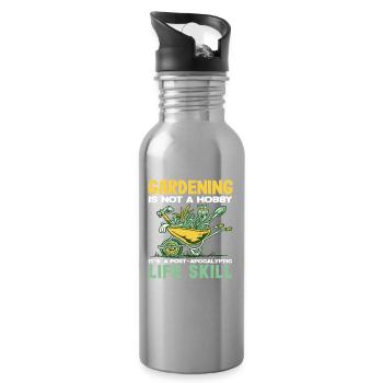 Pflanzenliebhaber Life Skill Gartenarbeit Pflanzen - Trinkflasche mit integriertem Trinkhalm - Lightsilver - Rechts