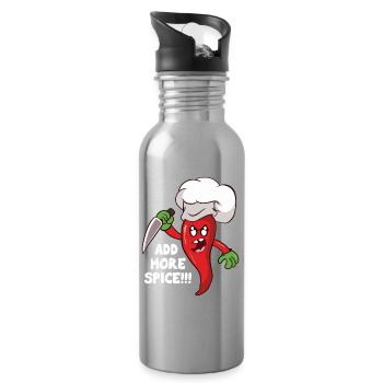 Mehr Würze Chili Koch - Trinkflasche mit integriertem Trinkhalm - Lightsilver - Rechts