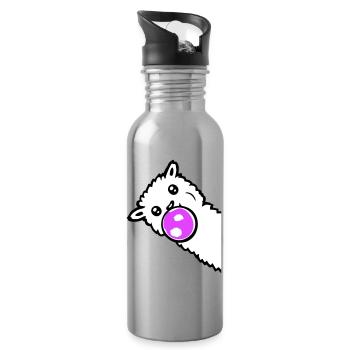 Lama Bubbles Side Side Côté Cool Mignon - Gourde avec paille intégrée - argent clair - Droite