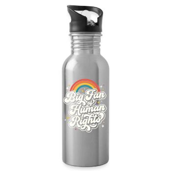 Großer Fan von Human Rights Retro Rainbow - Trinkflasche mit integriertem Trinkhalm - Lightsilver - Rechts