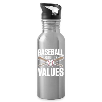 Christlicher Baseballspieler Bibelglaube Jesus Christus - Trinkflasche mit integriertem Trinkhalm - Lightsilver - Rechts