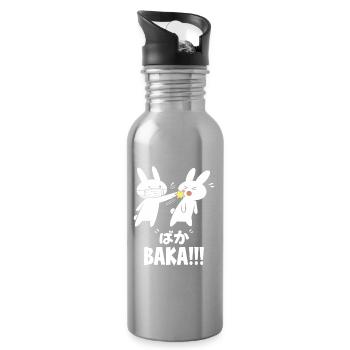 Baka Rabbit Slap Anime Lustiges Japanisches Otaku - Trinkflasche mit integriertem Trinkhalm - Lightsilver - Rechts