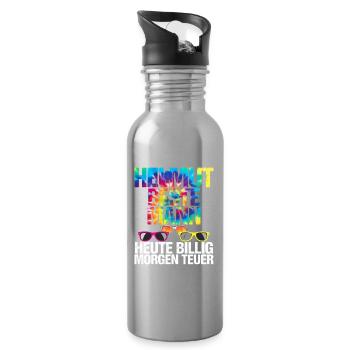 Cheap today Expensive tomorrow - Water bottle with straw - silver - Right